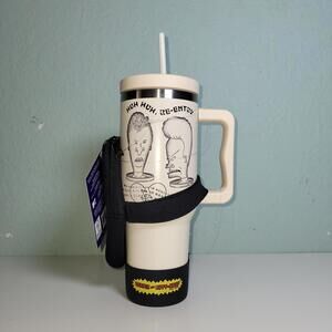 NWT Beavis and Butt-Head MTV 40oz Stainless Steel Hydration Tumbler Pouch Boot